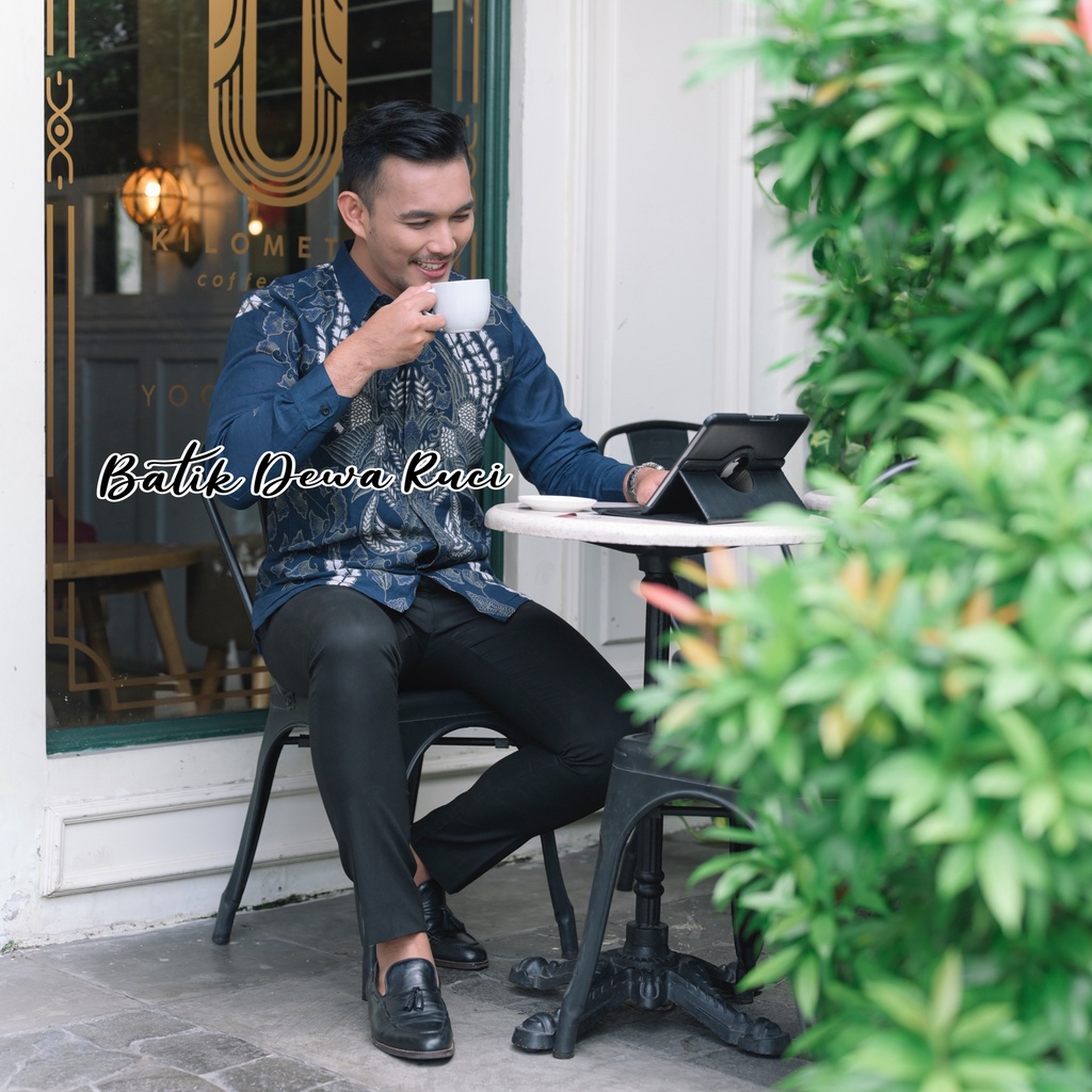 BATIK NAVY BINAYA FULL FURING KATUN HALUS SIZE M-XXL HIGH QUALITY
