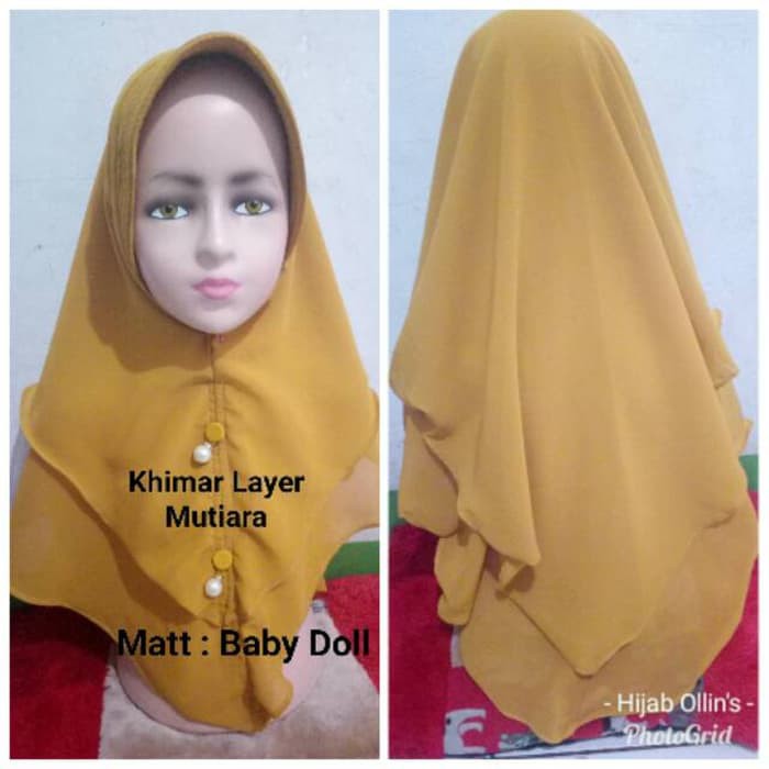Jilbab Anak Cerruty Khimar 2 Layer Mutiara Bandul