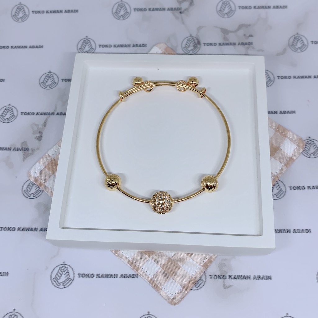 Xuping Gold Gelang Tangan Wanita Model Bangle Bola *82