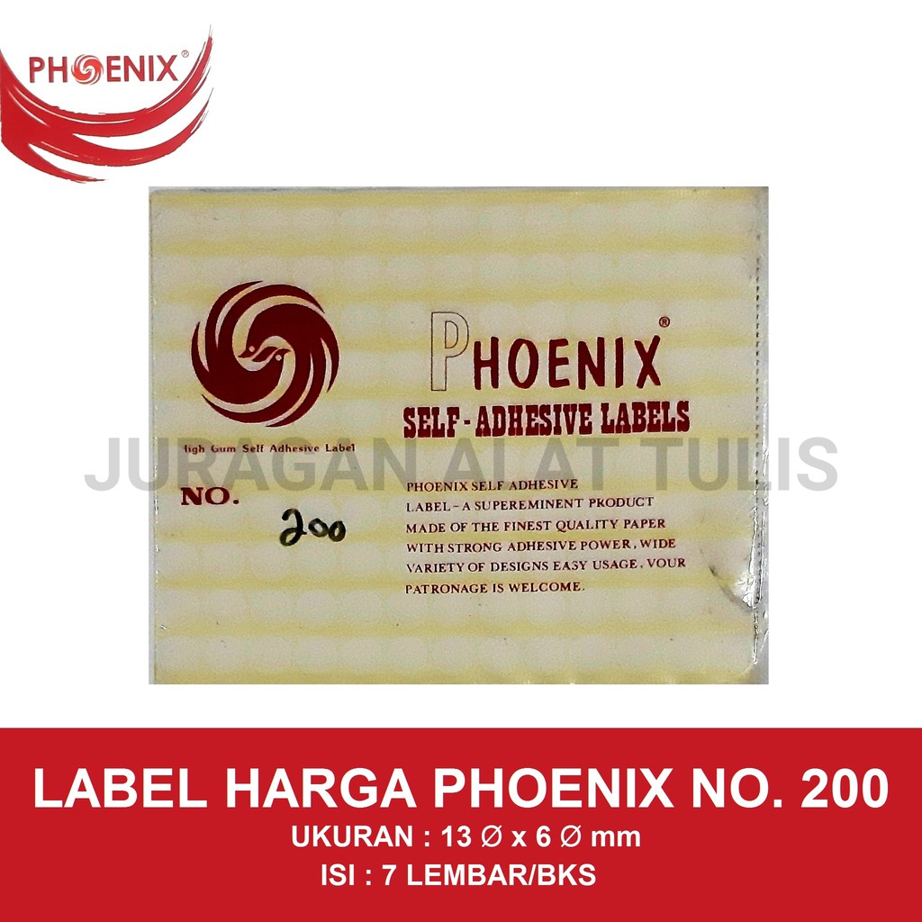 

LABEL HARGA / PRICE LABEL PHOENIX NO. 200