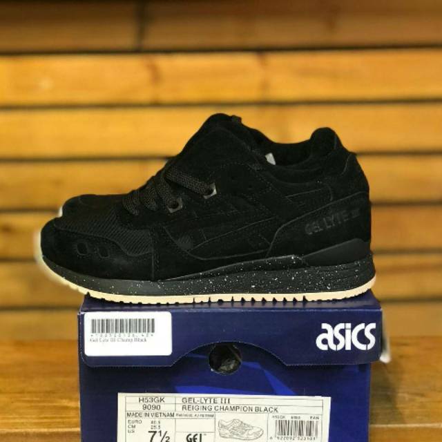 SEPATU ASICS GEL LYTE III REIGING CHAMPION BLACK ORIGINAL PREMIUM
