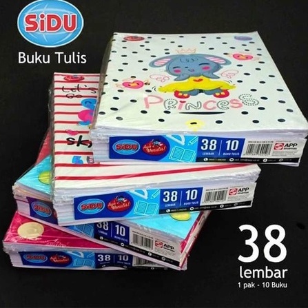 

1 Pak Buku tulis SIDU 38 lembar