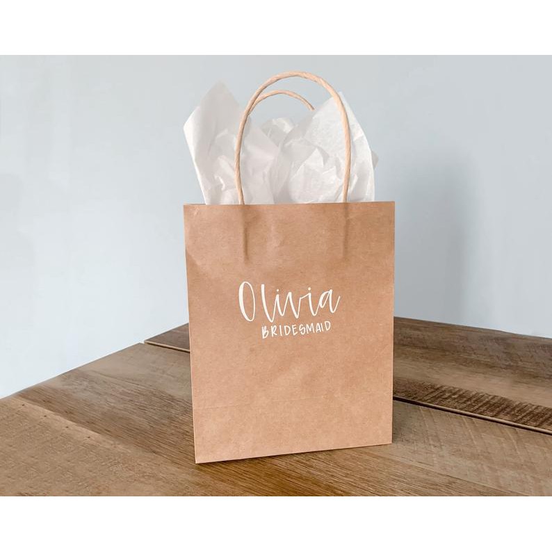 

(CUSTOM) Paper Bag Souvenir Wedding Coklat Kraft Packing Olshop / Paper Bag Mini Kecil Packaging Coklat Polos