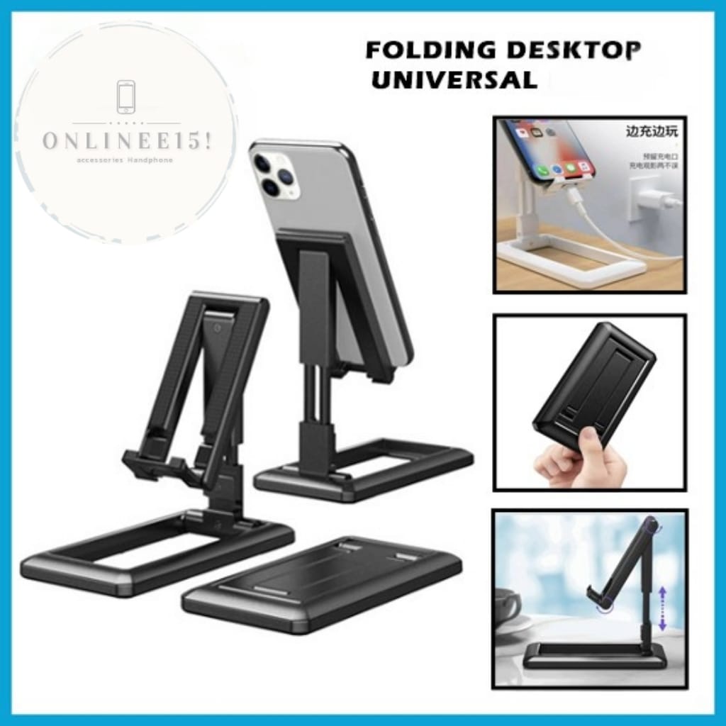 Folding Desktop T2 Phone Holder Lipat Universal Support Stand Meja Standing T2 Dudukan Sandaran