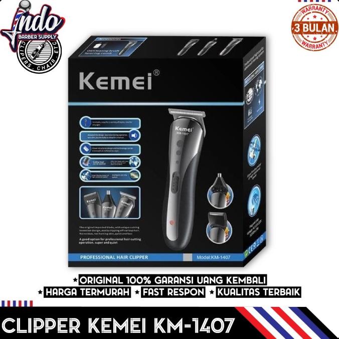 Kemei Km 1407 Original Cliper 3 In 1 Original Hair Clipper Alat Cukur