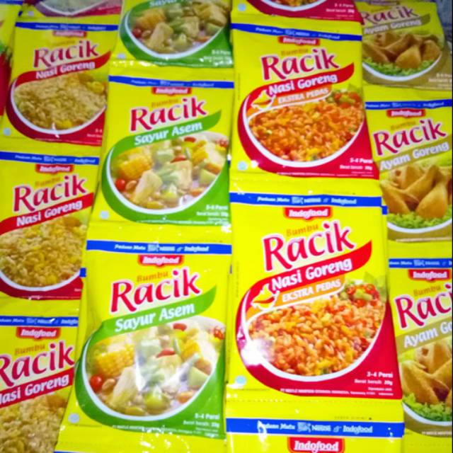 

BUMBU RACIK INDOFOOD AYAM GORENG / NASI GORENG / SAYUR LODEH / SAYUR ASEM / SAYUR SOP / TEMPE GORENG