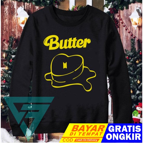 PROMO  SWEATER DEWASA HITAM BTS BUTTER