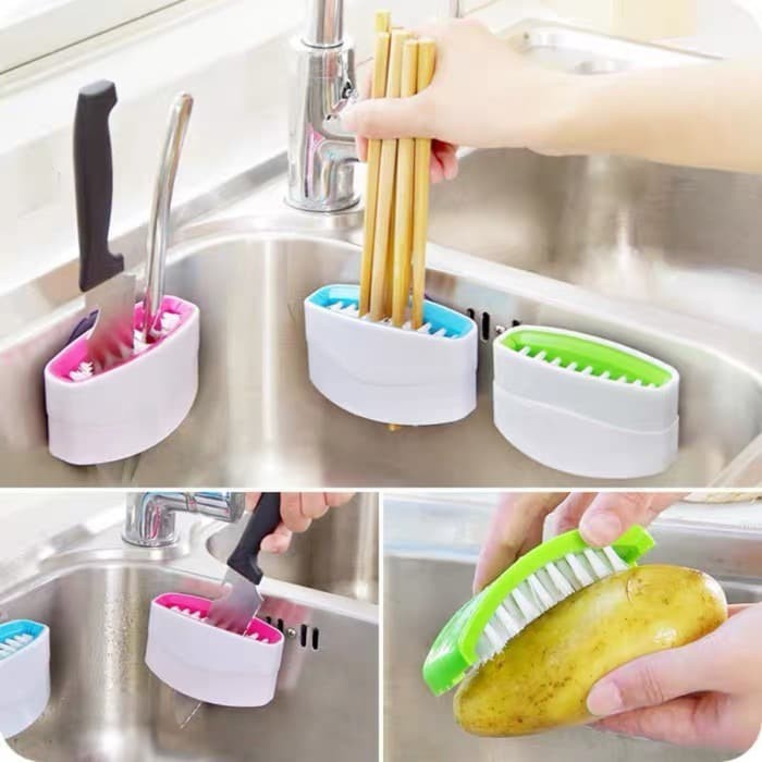 HOLDER SIKAT DAPUR MULTIFUNGSI knife sumpit pisau sendok brush 3 in 1