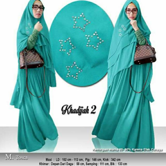 Banyak wrn khadijah syari cantik mewah terbaru detail motte tempel ,inspirasi dari  jawhara