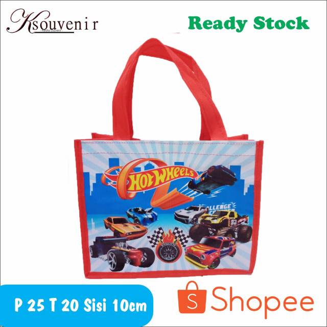 

Tas ulang tahun souvenir ultah goodie bag hot wheels diecast