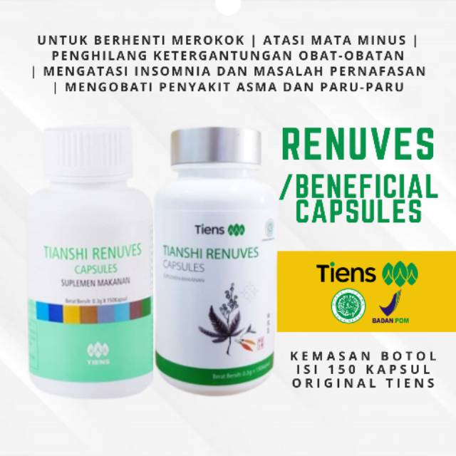 Tiens Renuves | Obat Herbal Asma | Obat Untuk Berhenti Merokok | Obat Herbal Sesak Nafas | Renuves T