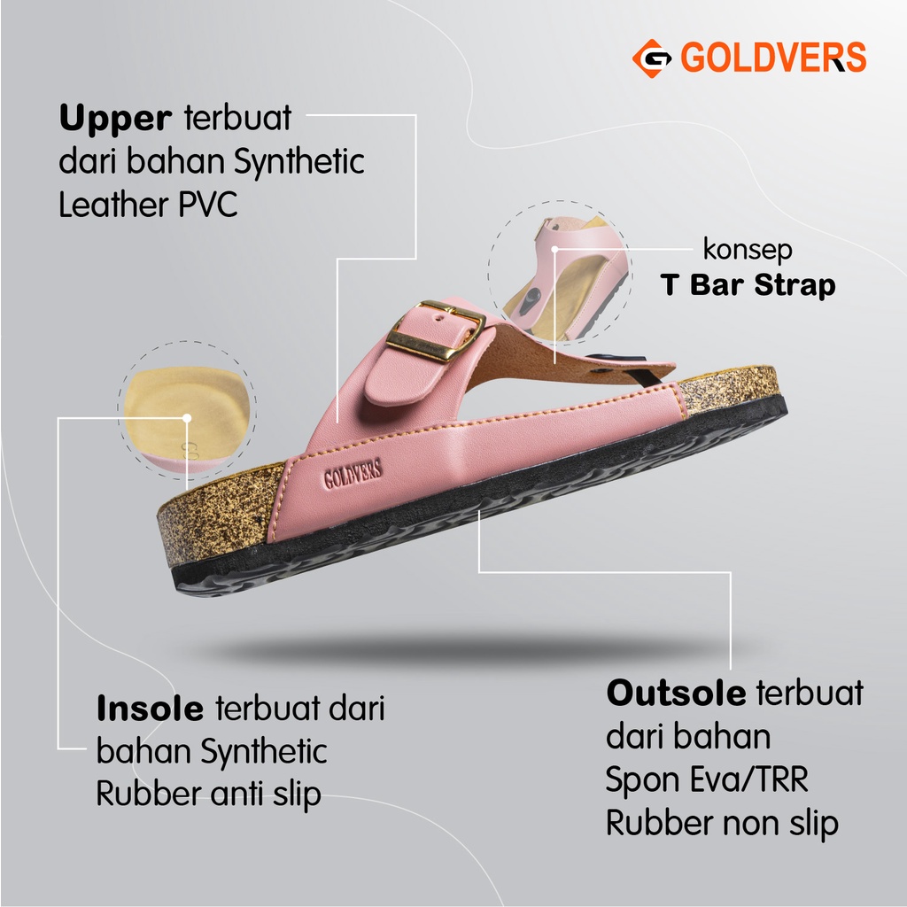 INDORAYA STORE Sandal Wanita Original GOLDVERS Model Jepit Casual Premium Hight Quality