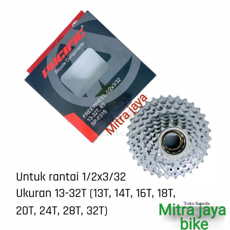 sproket 8 speed model ulir/model drat.merek pacific kualitas bagus 100%ori