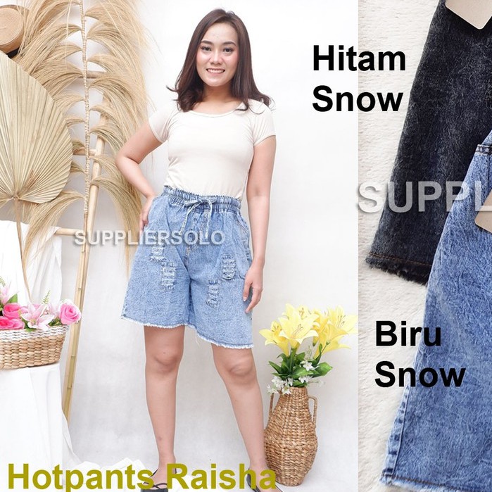 Hotpants Jeans Snow Korean Style Acid Black and Blue / Hotpants Jeans Kolor