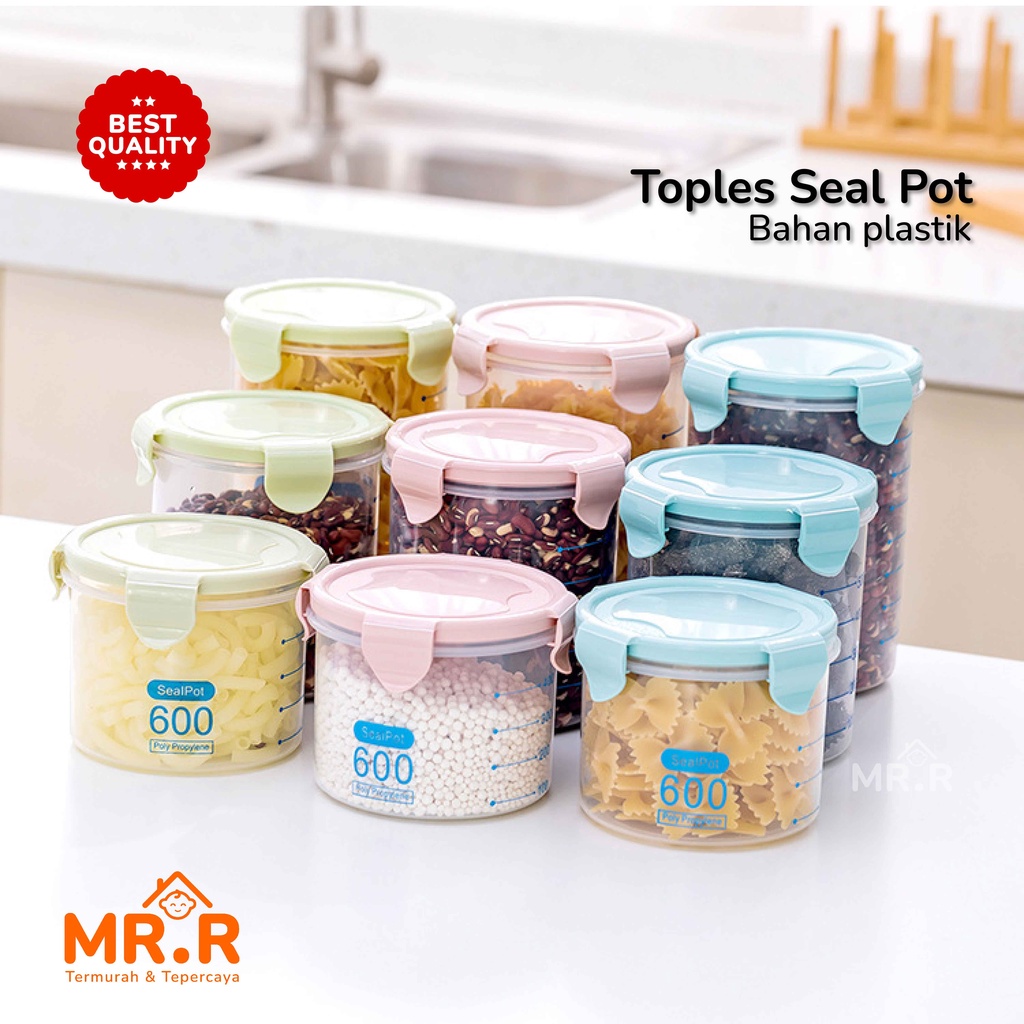 Toples Sealware Tempat Penyimpanan Makanan Kue MPASI Susu Bahan PP Food Grade Toples Transparan Tempat Nyimpan Makanan Dengan Karet Seal