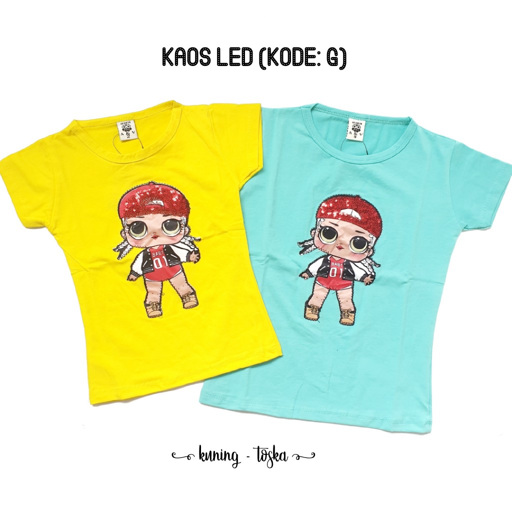 Kaos LED Anak motif LOL (motif G)