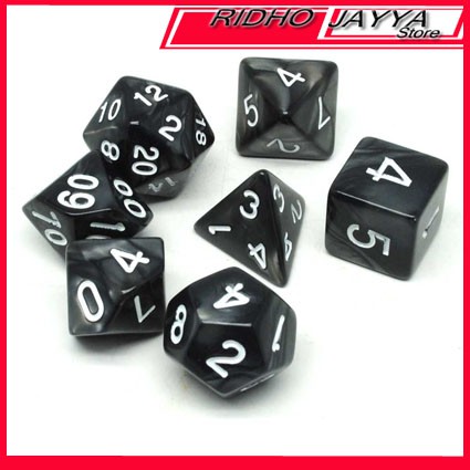 Dadu Polyhedral Bentuk D4 D6 D8 D10 D12 D20