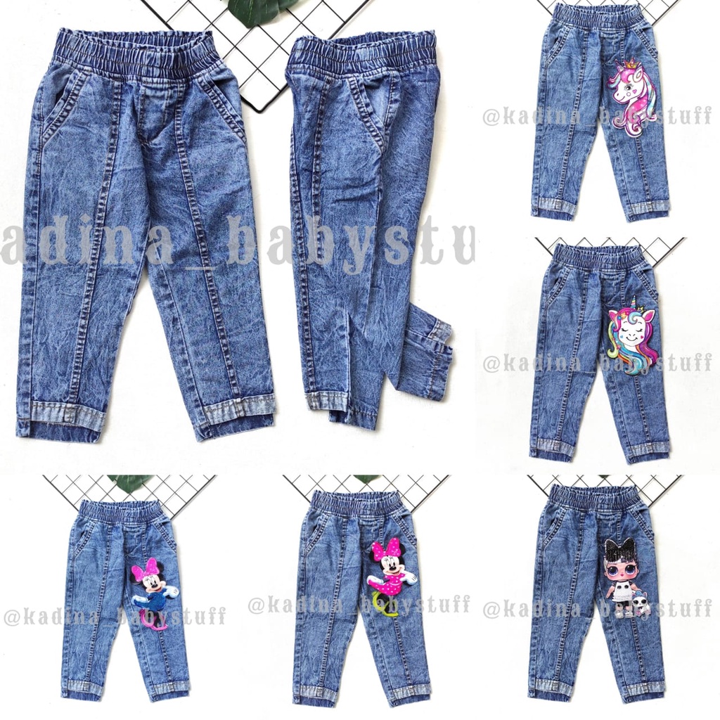 CELANA JEANS ANAK SNOW WASH BAGGY PANTS/ CELANA ANAK MICKY MOUSE UNICORN LOL LED/ CELANA BAGGY PANTS