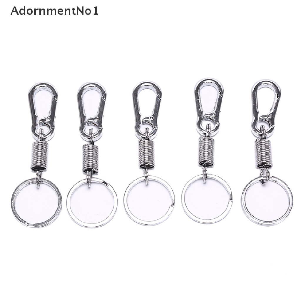 (AdornmentNo1) 5pcs Gantungan Kunci carabiner retractable Bahan stainless steel Untuk outdoor