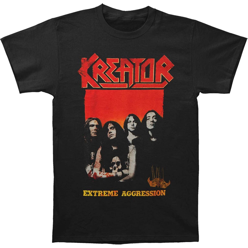 Baju Kaos Band Kreator Men's Extreme Aggression Tee T-Shirt Black