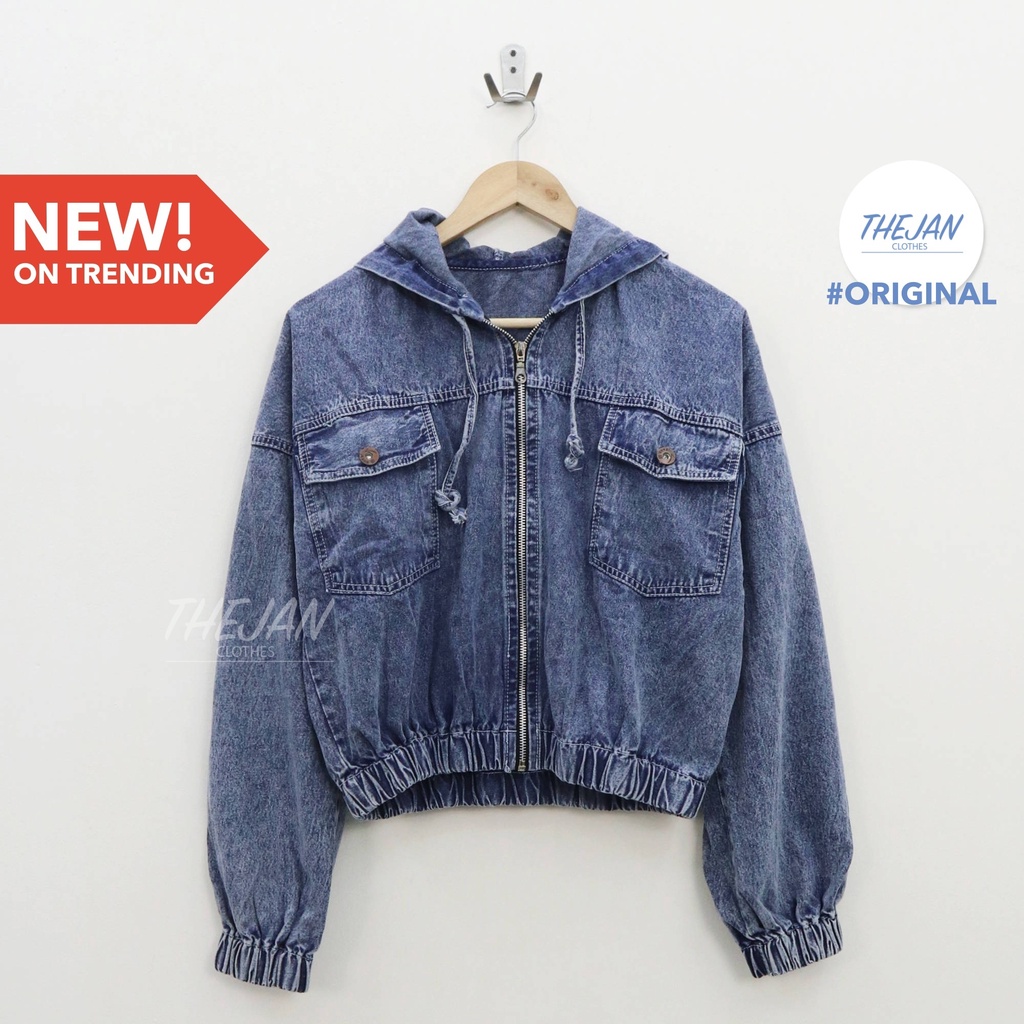 (ORIGINAL) Breven hoodie jacket jeans wanita by Genijeans