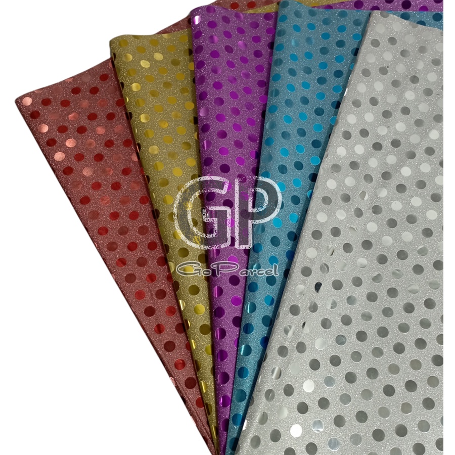 ( 3 Lembar ) PLASTIC METALLIC GLITTER POLKADOT - PLASTIK GLITER METALIK SHINY MENGKILAP DOTS ONDE POLKA POLKADOTS