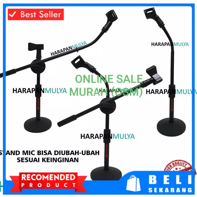 ORIGINAL beyermic stand mic kaki bulat bundar bulet holder standing microphone lantai mik penyangga mic universal mikrophone tiang pegangan tripod asli  Bisa segala MIC Stand Mic Meja BEYERMIC TS-10 kaki bulat besi tinggi 35-60 cm 2 holder mic