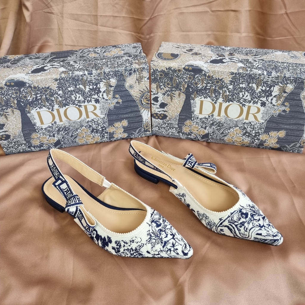 SEPATU D1OR WANITA FLOWERY SLINGBACK PUMP