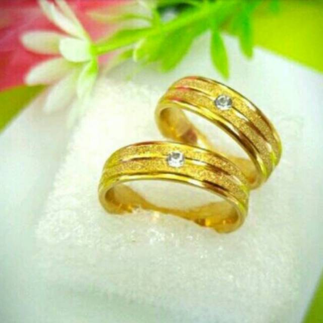 Cincin couple titanium dapat 2 pcs