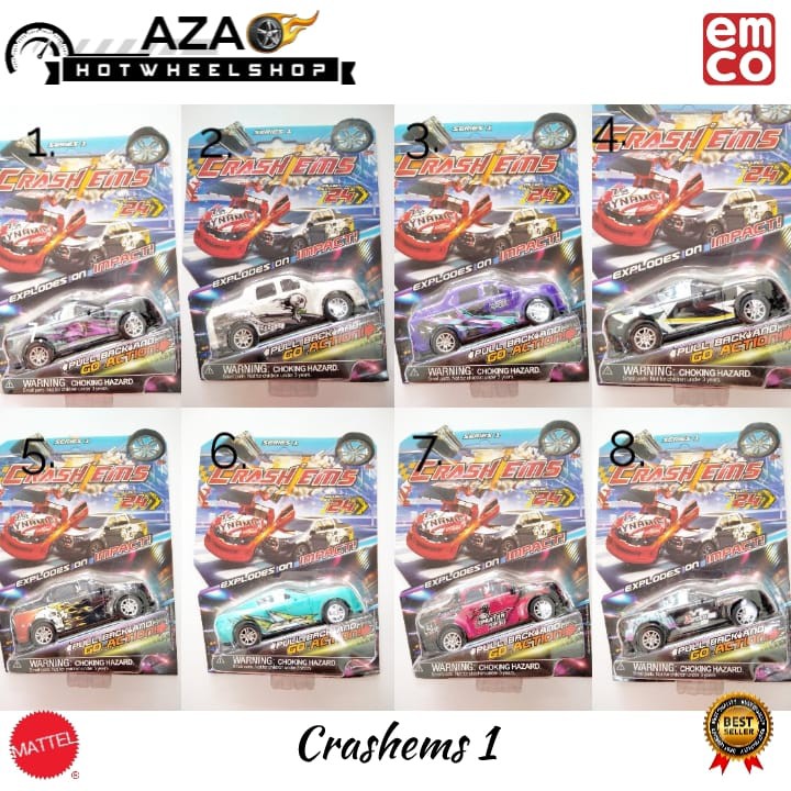 EMCO RANDOM  Series 1 Crashems Crash Ems Crash'ems Mobil Mainan Anak Diecast Cowok Laki