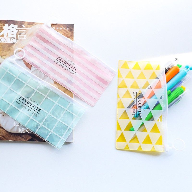 TEMPAT PENSIL ZIP LOCK PASTEL COLOR