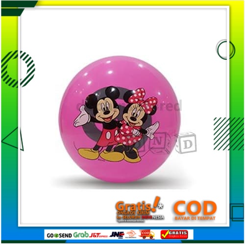 Mainan Anak Innovative Ball Bola Karet Karakter Disney Mickey Donald
