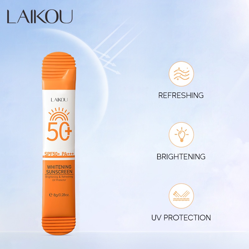 LAIKOU Sunscreen Waterproof SPF50 PA+++ Sunblock Cream Wajah dan Tubuh Anti Penuaan 8g