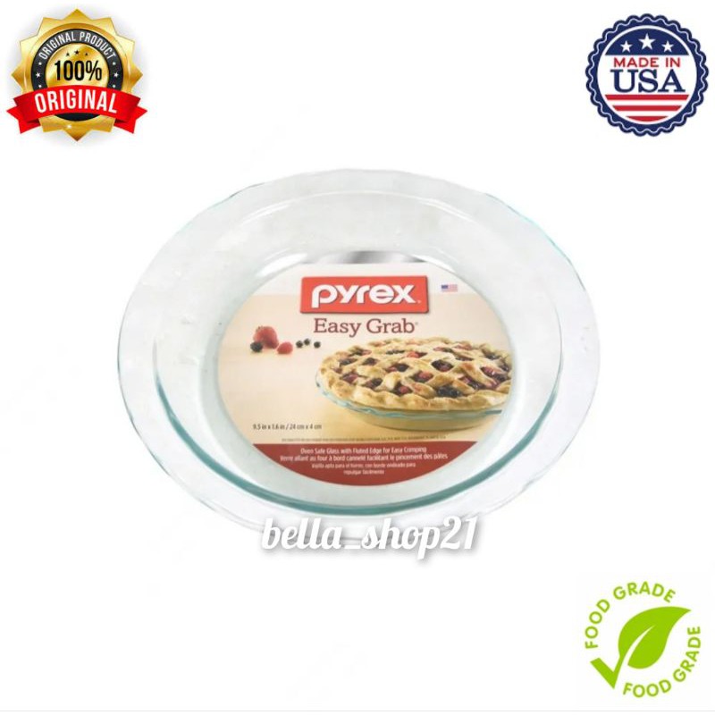 pyrex piring kaca bulat bisa untuk microwave dan oven 24 cm - 693