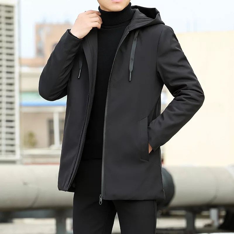 Jaket Jubah Panjang Musim Dingin Jaket Pria Korea Long coat