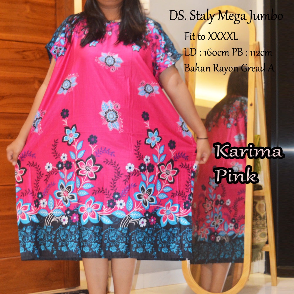 Daster Mega Jumbo Staly LD 160cm || Daster Jumbo Murah-Karima Pink A