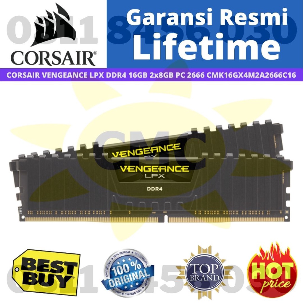 Corsair DDR4 Vengeance LPX PC21300 2666MHz 16GB (2X8GB) CMK16GX4M2A2666C16