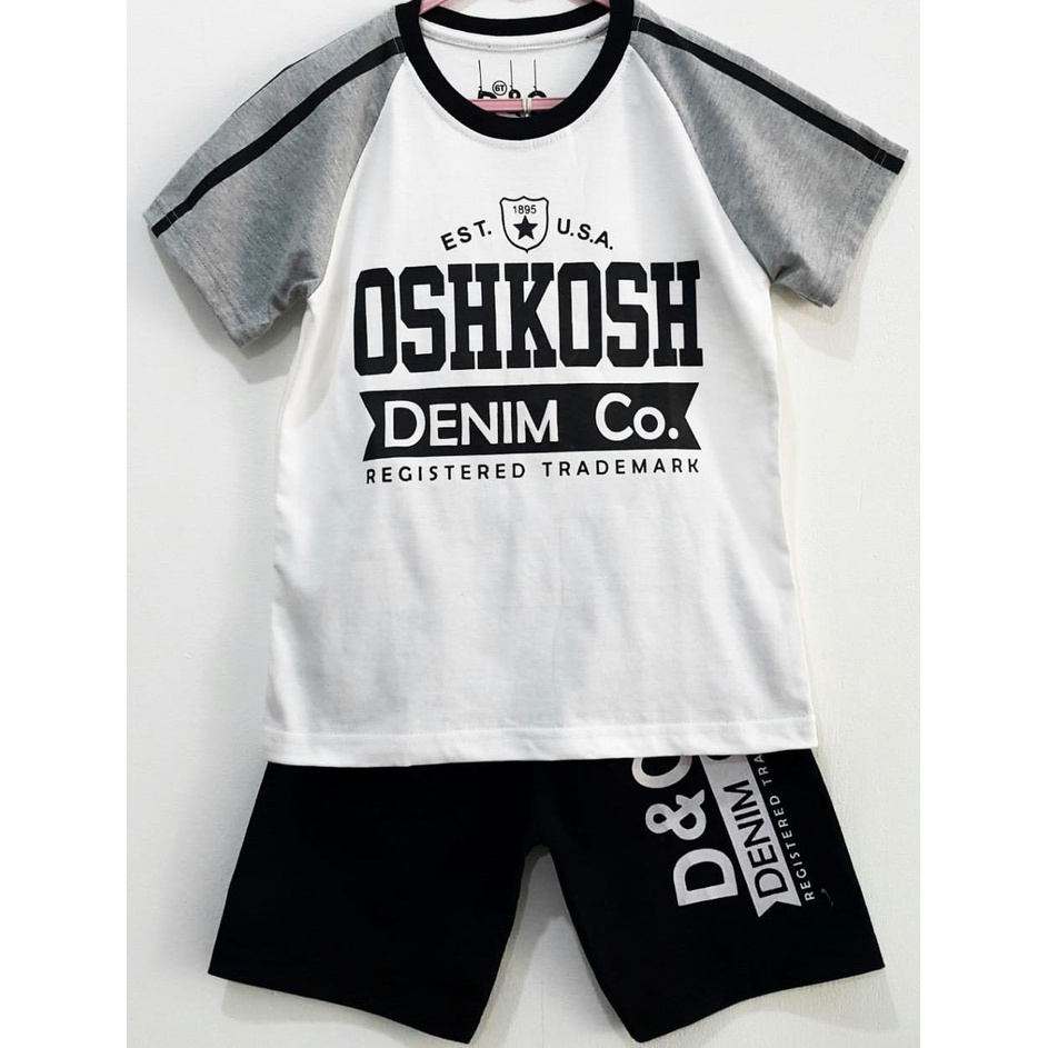 Setelan Karakter Anak Laki - Laki Oshkosh Putih Lgn Abu - Skids