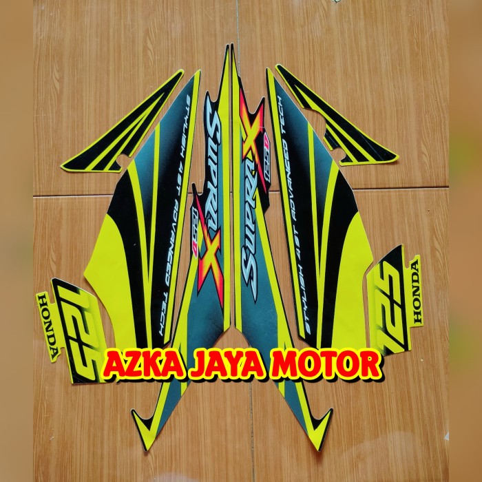 Striping Sticker Honda Supra X 125 2008 Kuning