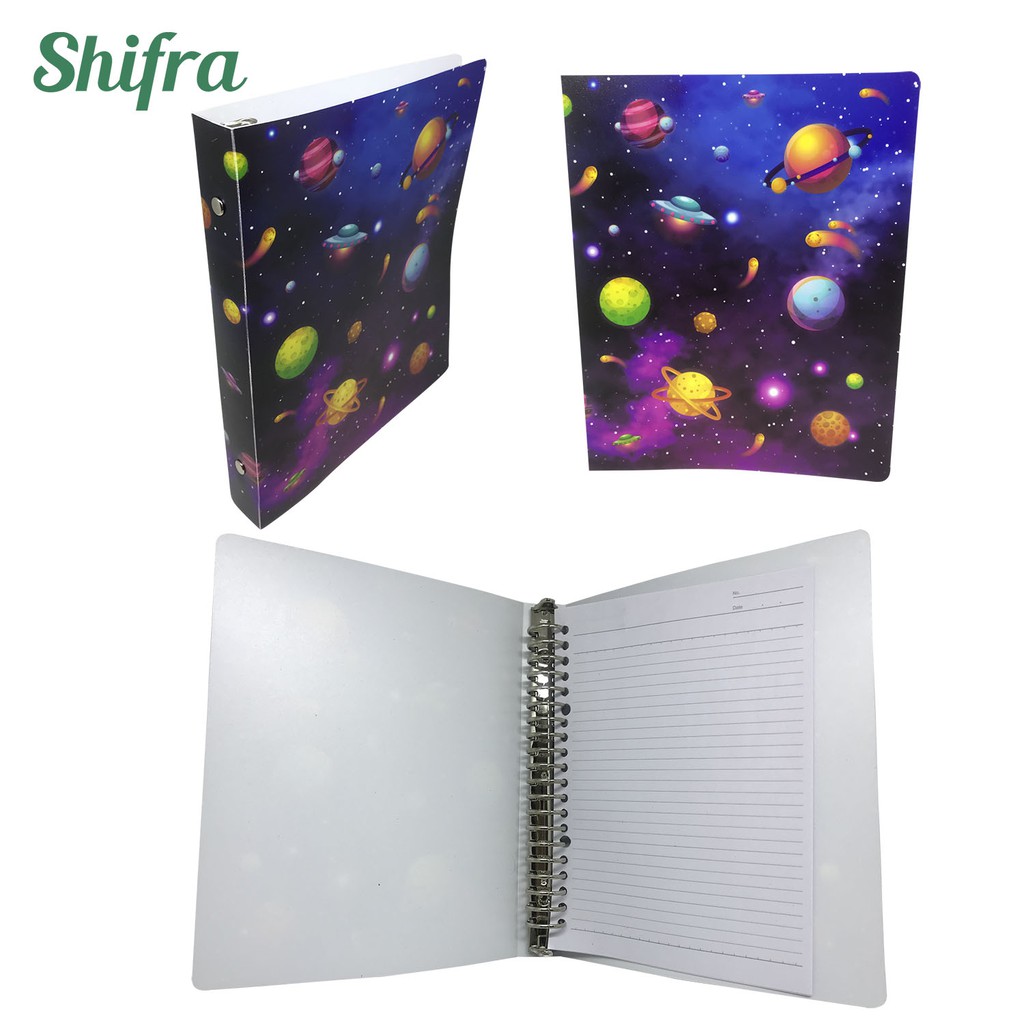 Shifra Binder Ring A5 Gambar Unik Unicorn Planet (Free kertas) dan Isi Kertas 100 Lembar Kenko (Terpisah)