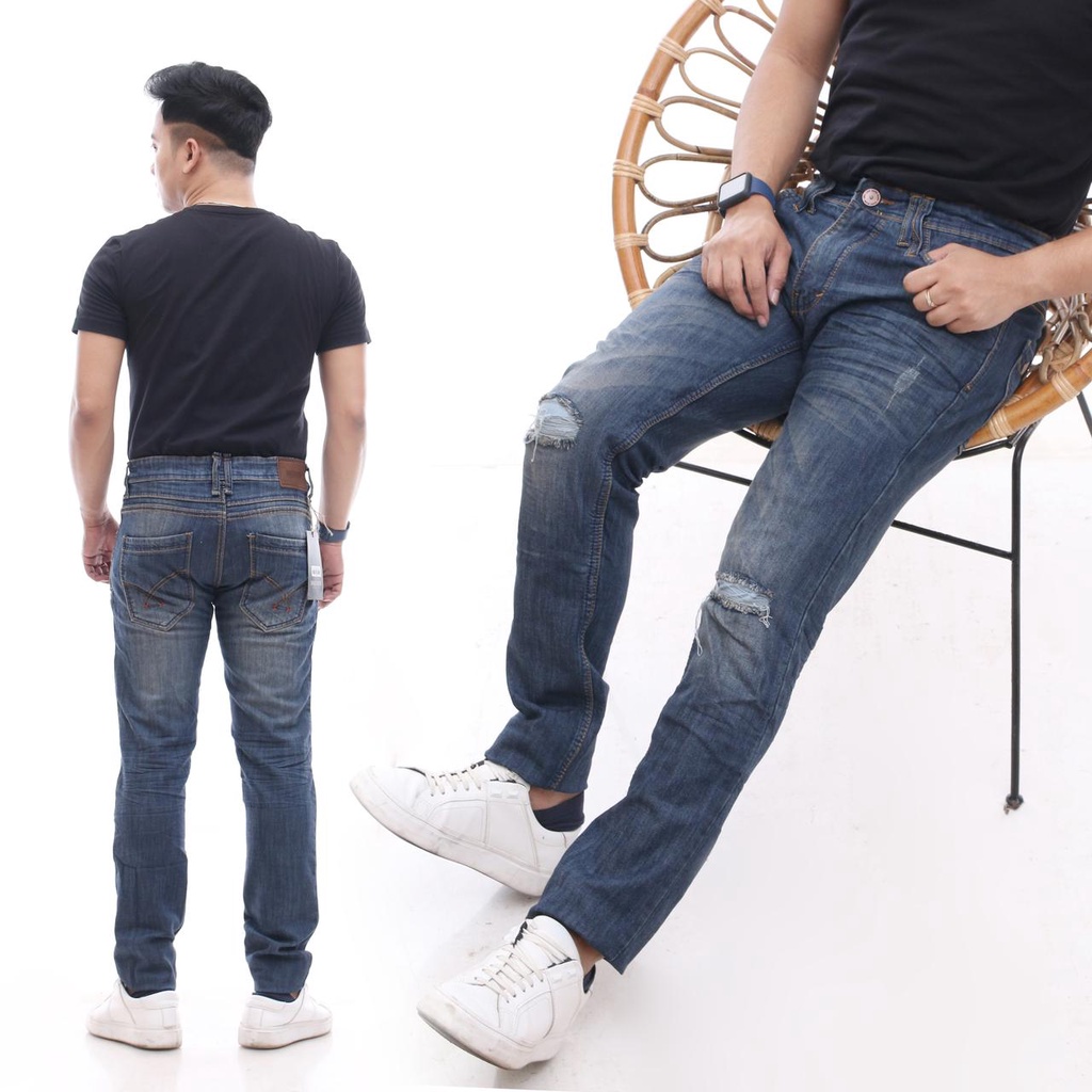 Celana Panjang Jeans Sobek Slimfit Original ARM repuplik Clana levis streeet pria hight premium distro