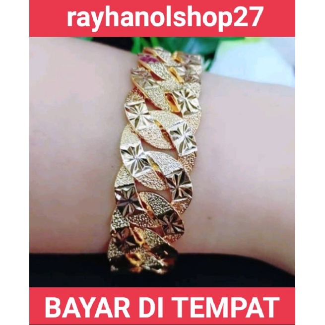 Gelang tangan wanita titanium tersedia Gold dan SILVER fre cincin motif sisik naga free cincin