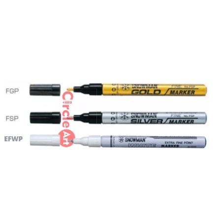 Snowman Spidol Permanent Gold - Silver - White Marker Kecil / Spidol warna Gold FGP - Silver FSP - W