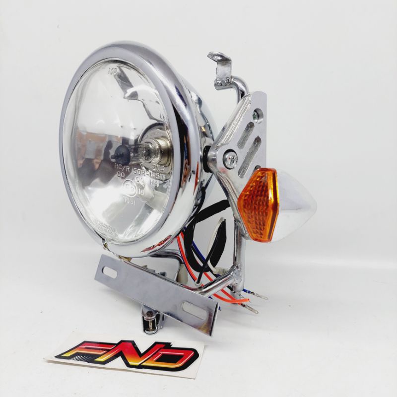 LAMPU DEPAN PESEK SET TRALIS LAMPU CNC PNP CB GL MP NINJA TIGER