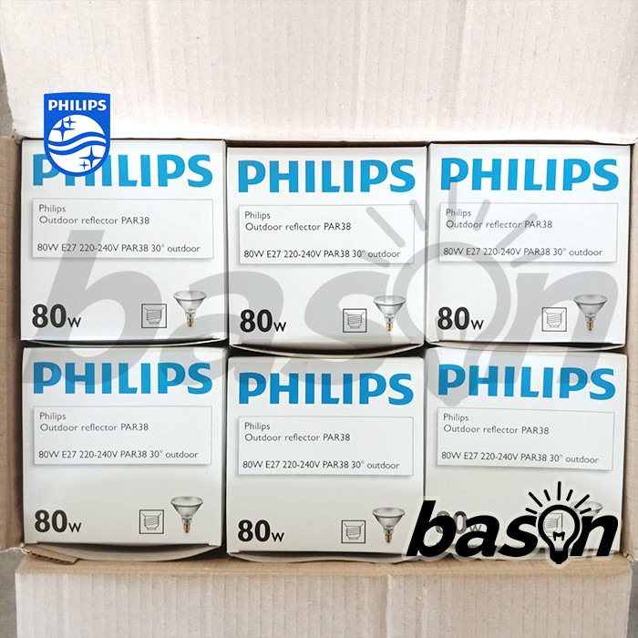 PHILIPS PAR38 EU 80W E27 230V | Spot 12D atau Flood 30D | Lampu Sorot