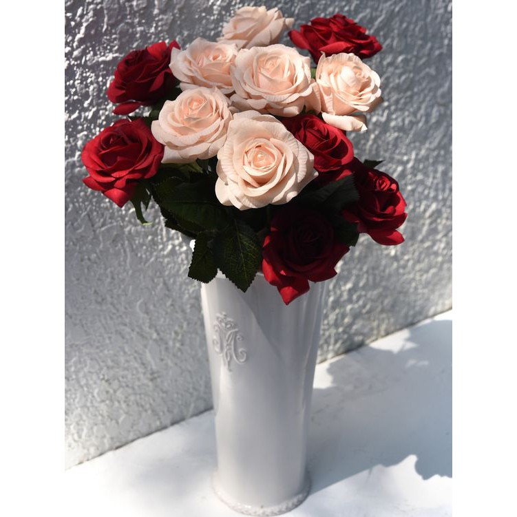 [X-B500] Mawar Latex Artificial - Bunga Mawar Artificial Bahan Latex Murah - Merah - Rose