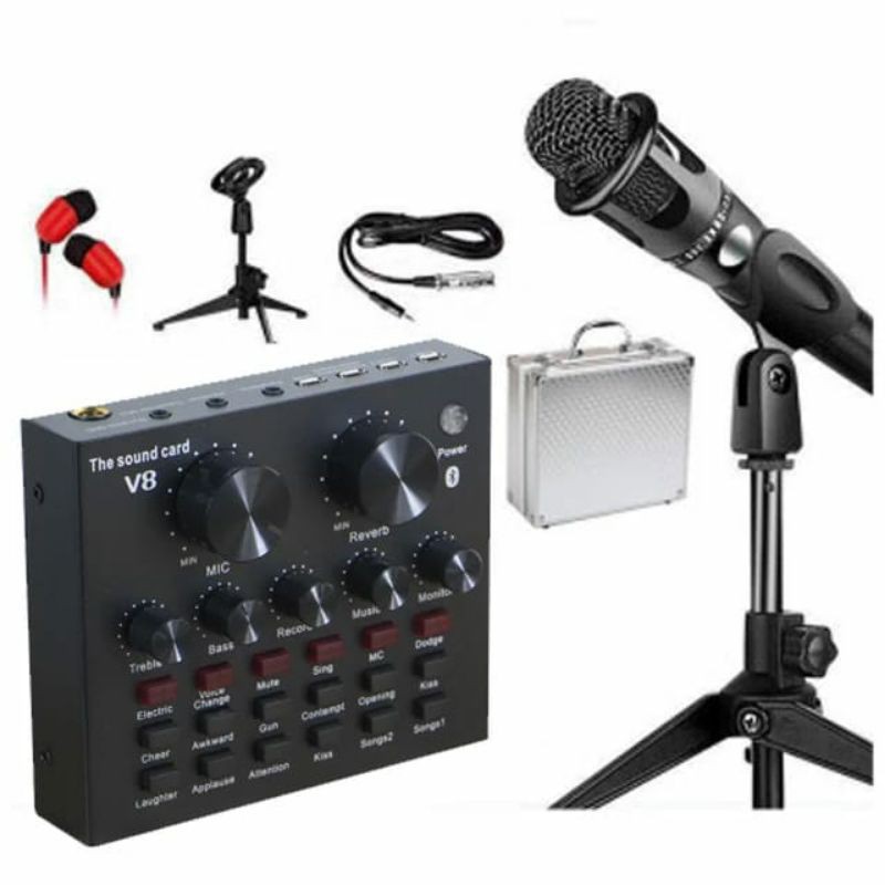 SC91Portable Set Soundcard V8 plus mic and Handsfree Bonus Koper Mysunstore