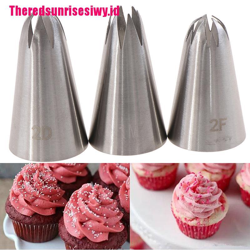 1 Set Ujung Mulut Pipa Icing Bahan Stainless Steel, Ukuran Medium