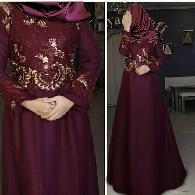 Maxi Queeny Elegant c pakaian wanita fashion muslim maxi dress muslim