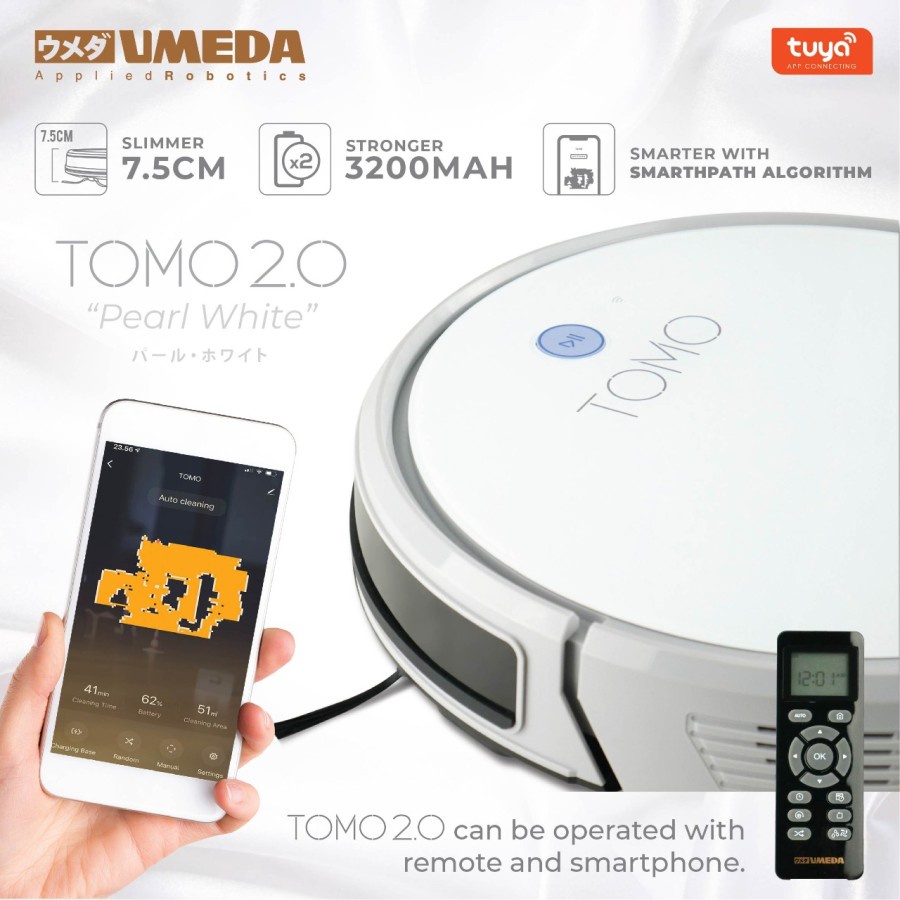 Jual UMEDA TOMO 2.0 ROBOT VACUUM CLEANER MOP Indonesia